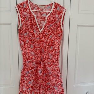 Tory Burch Red and White Floral Mini Dress
